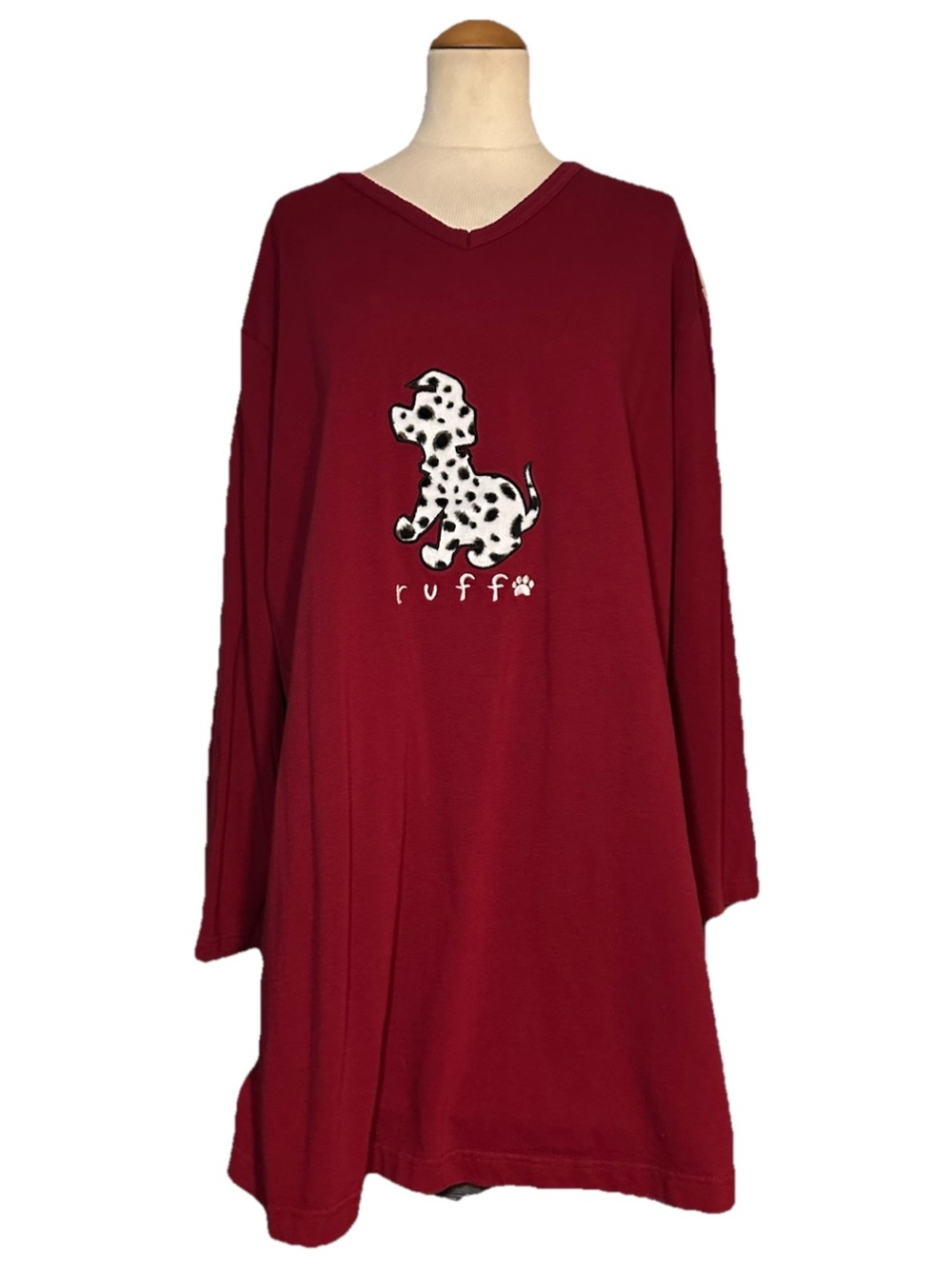 The Disney Store 101 Dalmatian Ruff Long Sleeve Sleep Dress Red Size L/XL